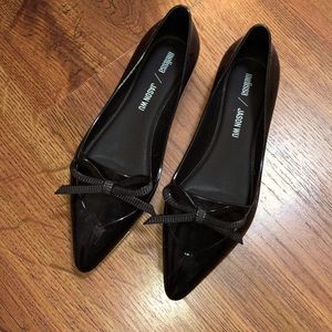Melissa jelly pointed toe black flats